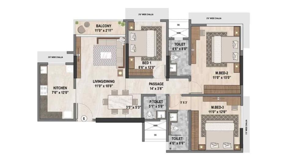 Ashar-Merc-3-BHK-962-sqft