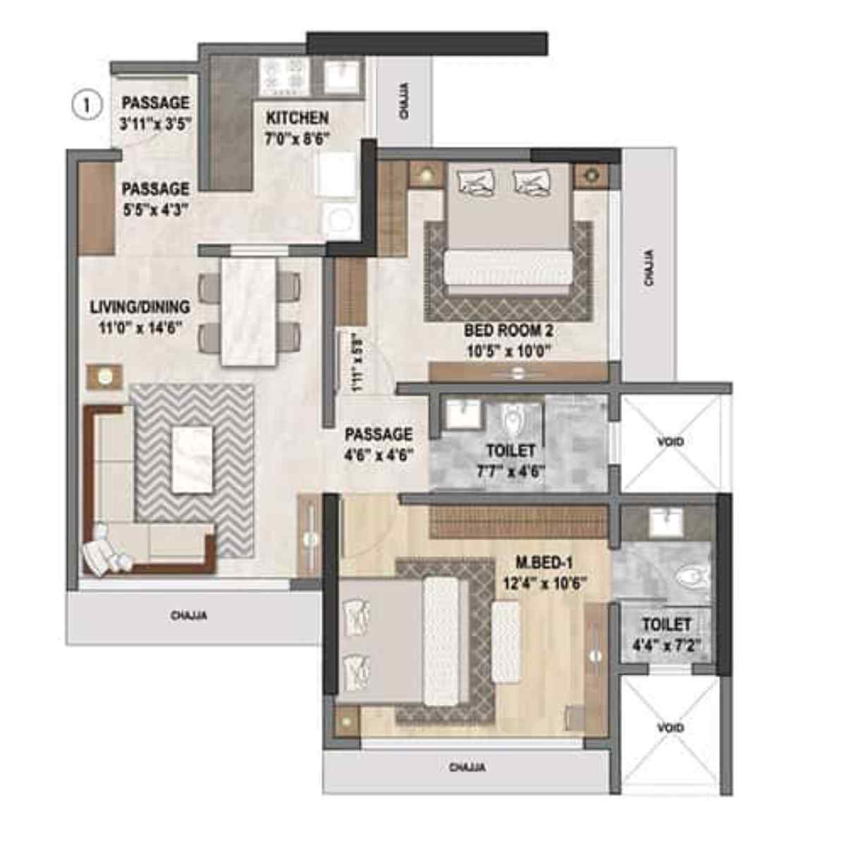 2-BHK-620-sqft